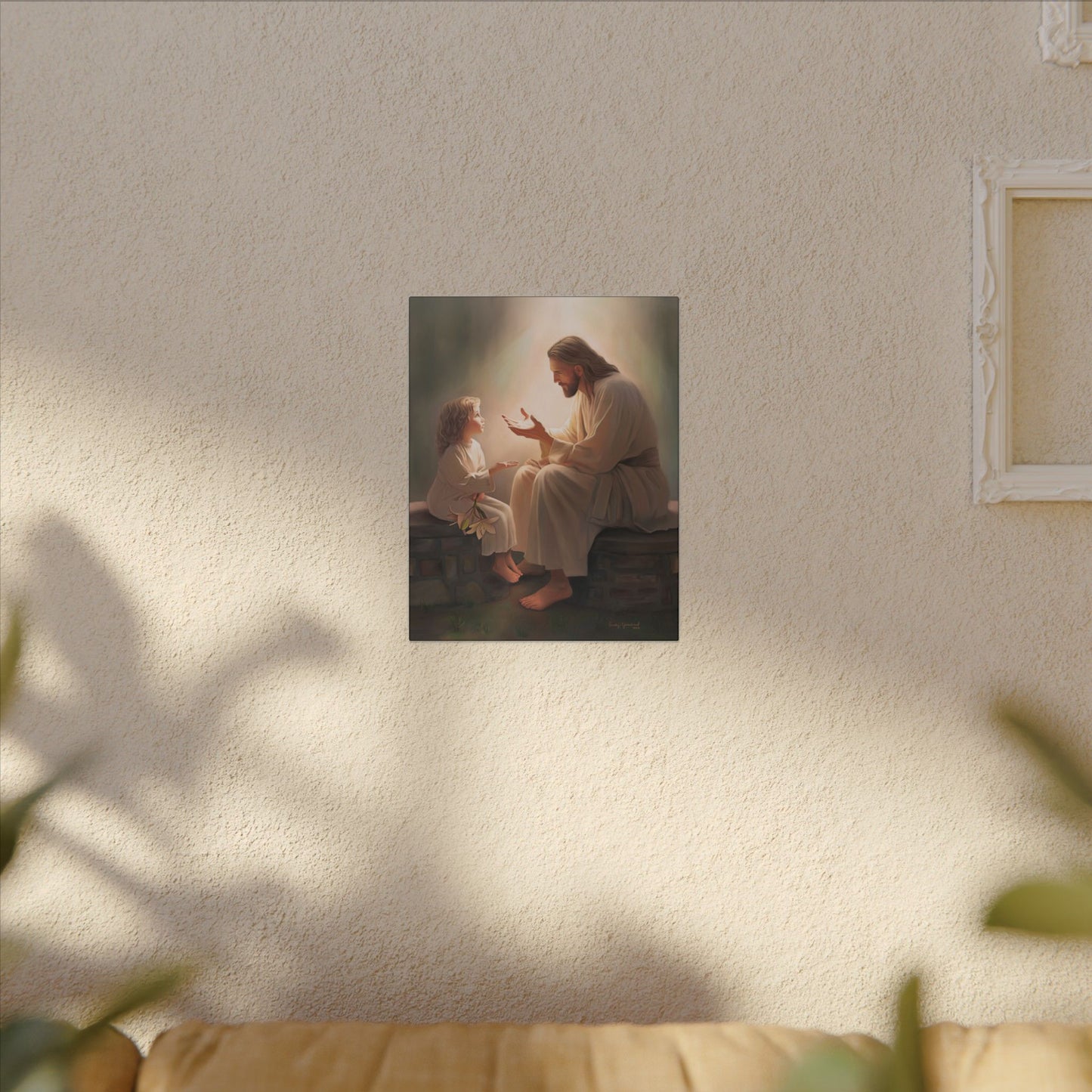 You Are The Light, fine art canvas print, Christian artwork, Jesus with a child, Jesus Christ with a little girl, Consider The Lillies