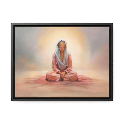 Stillness, Blonde, Fine Art Canvas Print, Beautiful Spiritual Artwork, Gift for Her, Female Discipleship