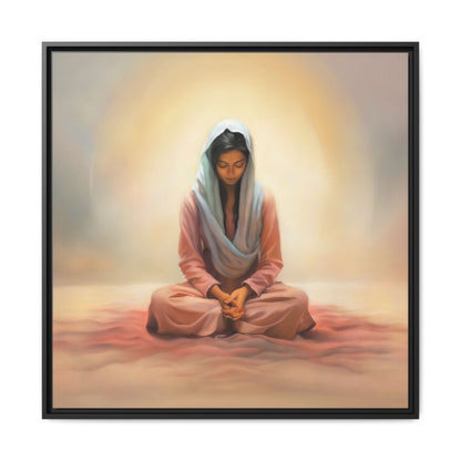 Stillness Christian Matte Canvas Print Artwork Framed, Female Discipleship Meditation Art, Stillness Artwork, Stillness Artwork, Framed (Multi-color)