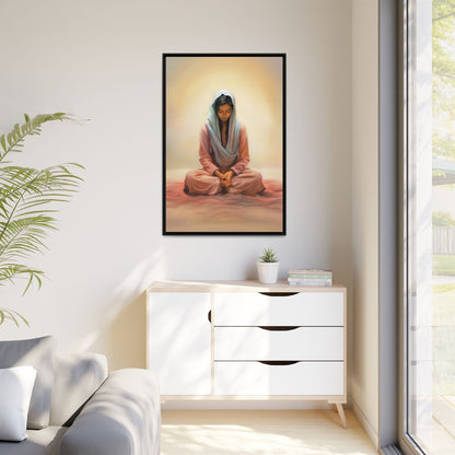 Stillness Canvas Print Artwork, Framed Wall Decor, Female Discipleship, Serene Stillness Painting, Multi-color Matte Picture