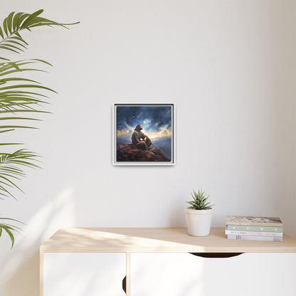 Jesus With The Stars, Framed Fine Art Canvas Print of Handmade Art, many sizes, Christian Art, Christian Gifts