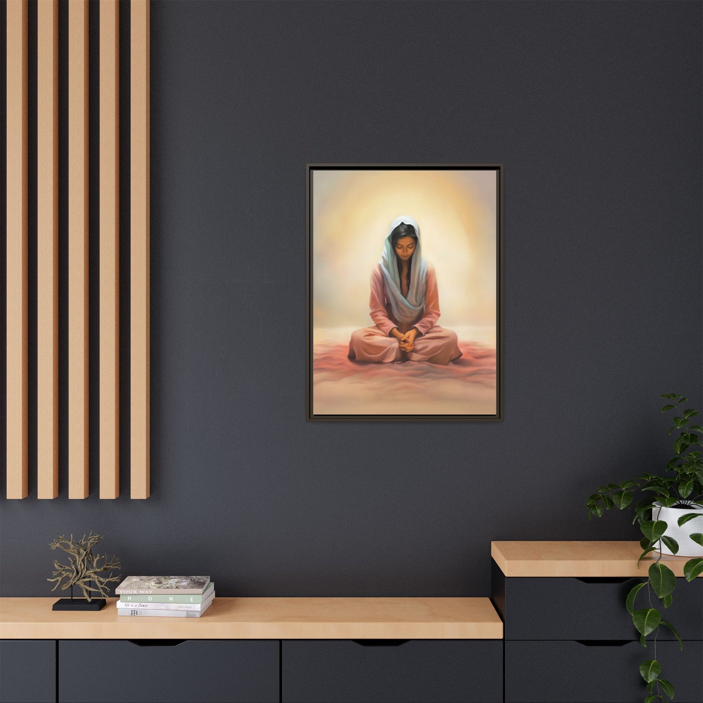 Stillness Canvas Print Artwork, Framed Wall Decor, Female Discipleship, Serene Stillness Painting, Multi-color Matte Picture