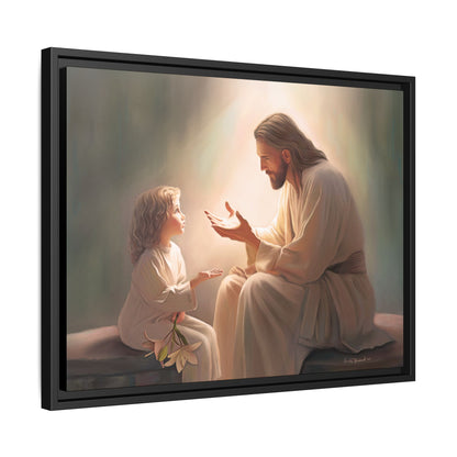 You Are The Light Fine Art Canvas Print, Framed, Picture of Jesus, Christian Gift, Christian Art, Jesus Christ Art with Child, Framed