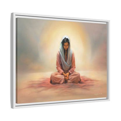 Stillness Christian Matte Canvas Print Artwork Framed, Female Discipleship Meditation Art, Stillness Artwork, Stillness Artwork, Framed (Multi-color)