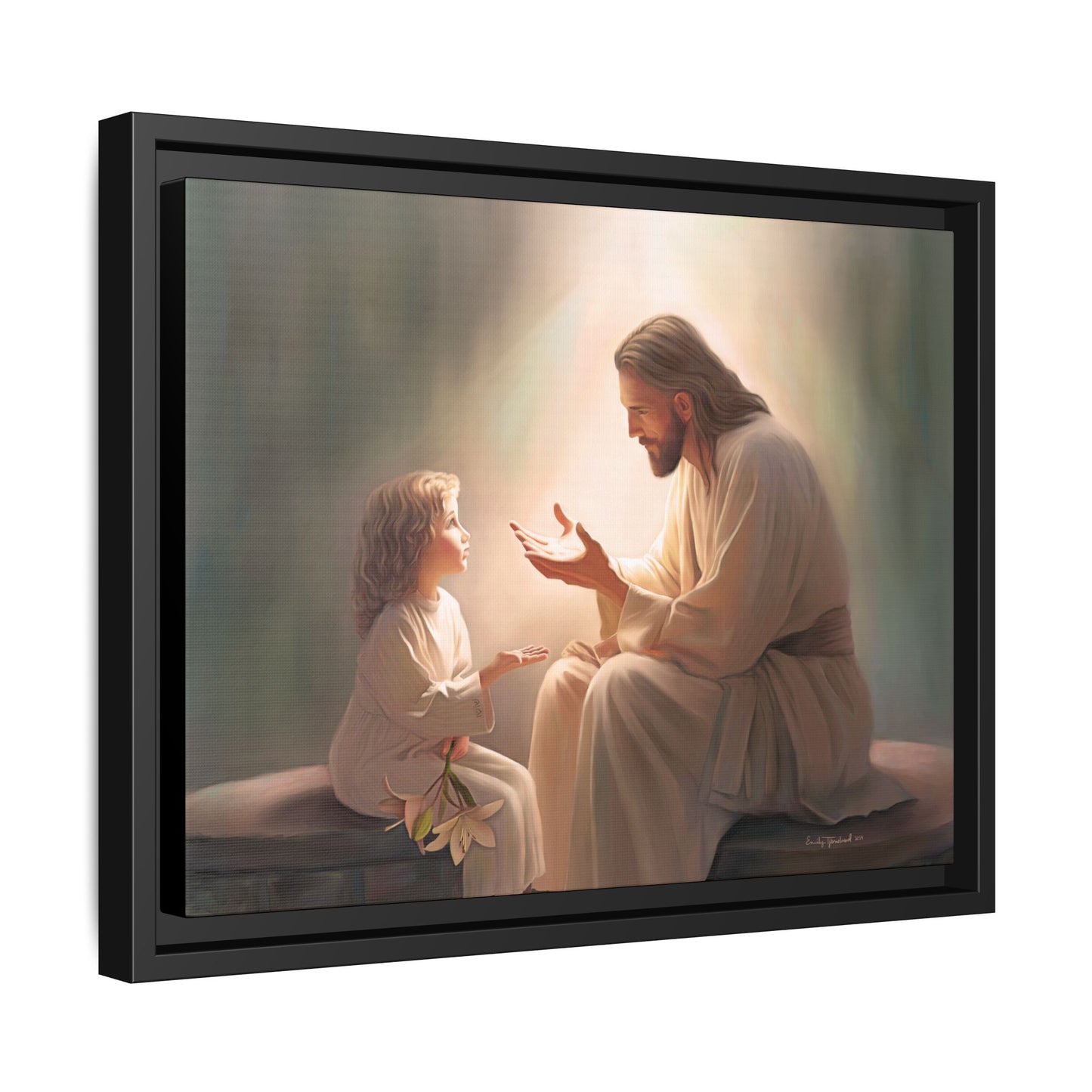 You Are The Light Fine Art Canvas Print, Framed, Picture of Jesus, Christian Gift, Christian Art, Jesus Christ Art with Child, Framed