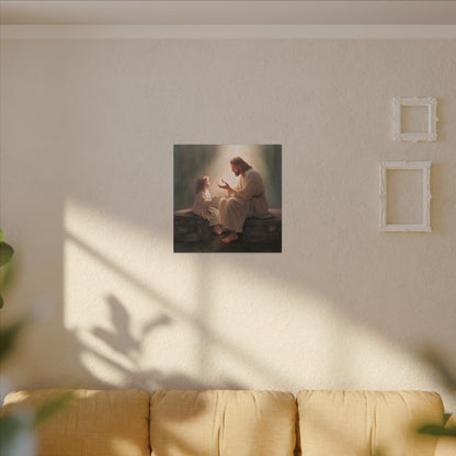 You Are The Light, fine art canvas print, Christian artwork, Jesus with a child, Jesus Christ with a little girl, Consider The Lillies