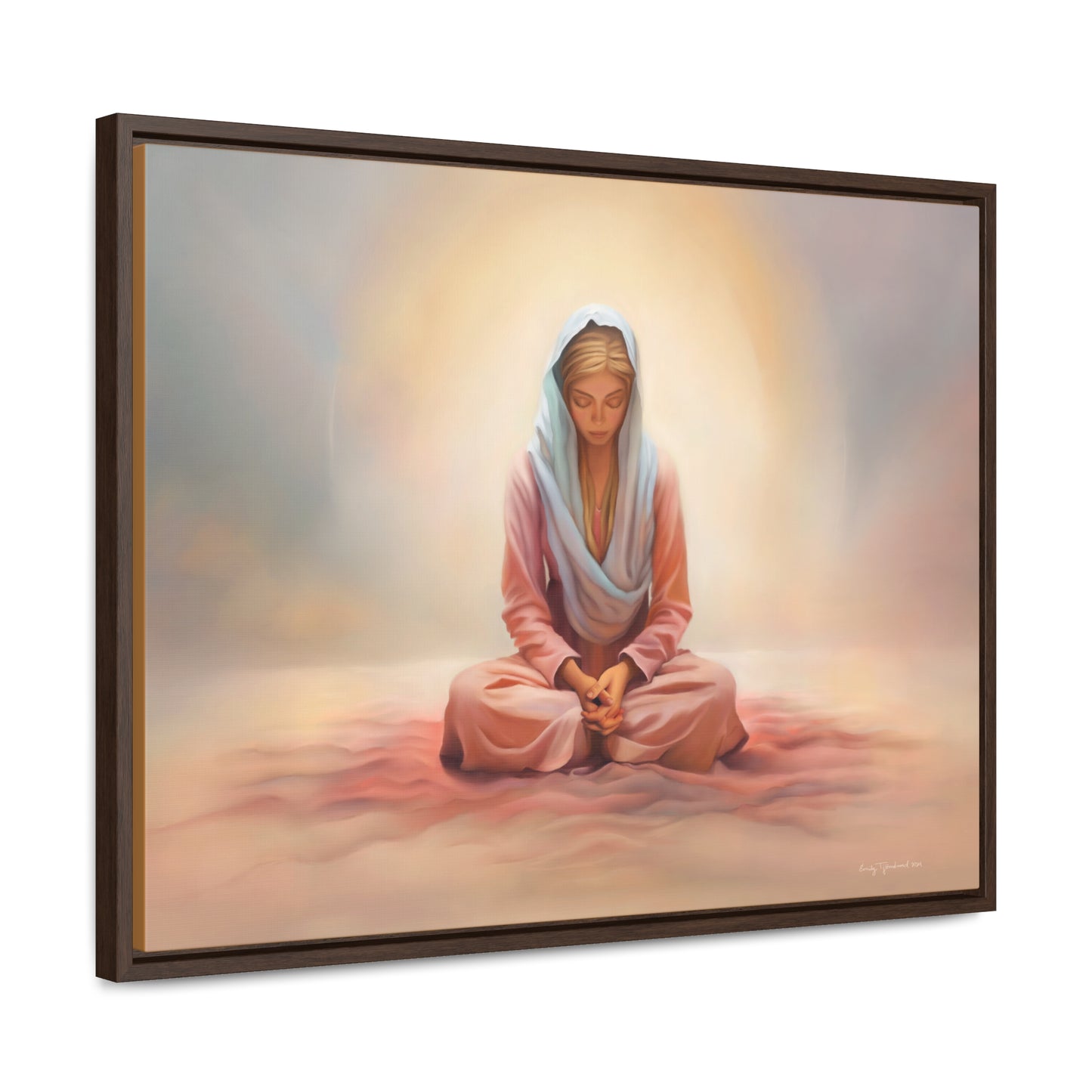 Stillness, Blonde, Fine Art Canvas Print, Beautiful Spiritual Artwork, Gift for Her, Female Discipleship