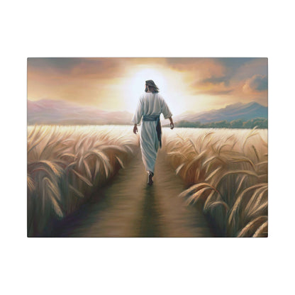 Called To Serve, Fine Art Canvas Print, Missionary Gift, many sizes, Jesus Christ walking through a wheat field, Christian Art