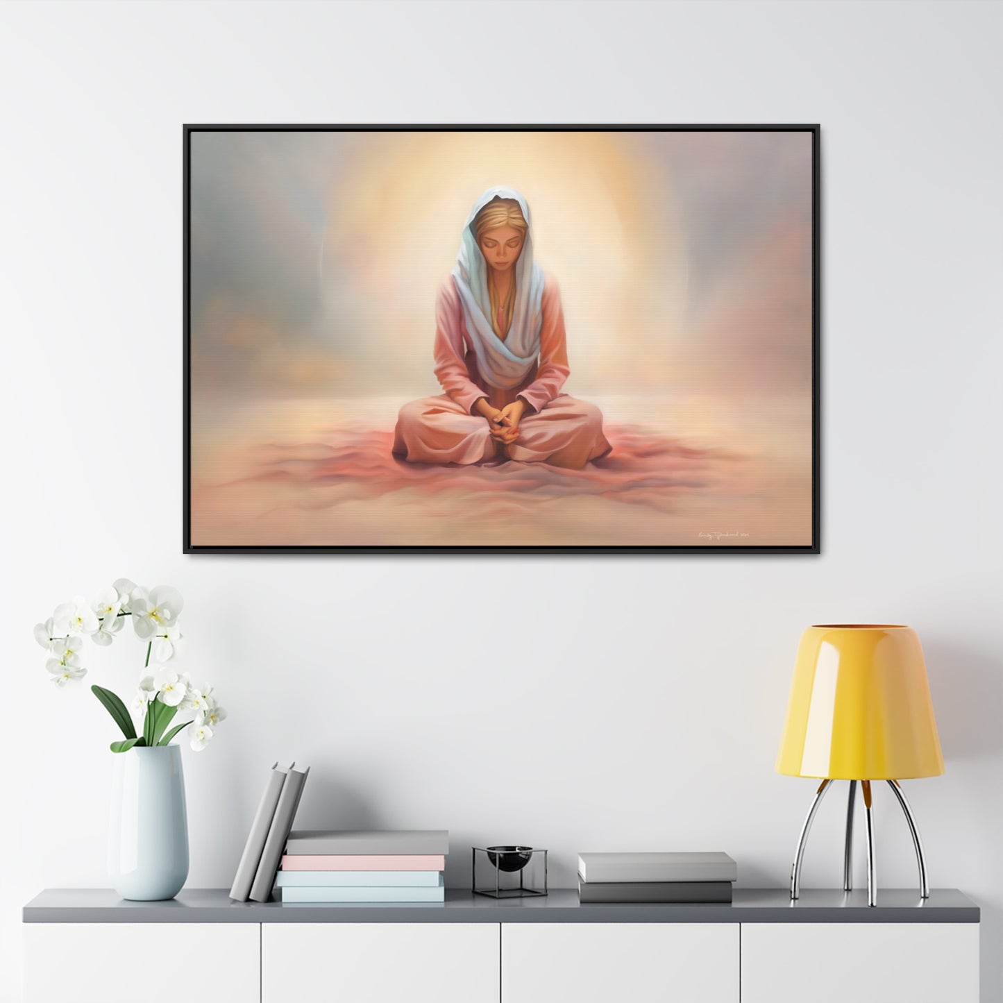 Stillness, Blonde, Fine Art Canvas Print, Beautiful Spiritual Artwork, Gift for Her, Female Discipleship