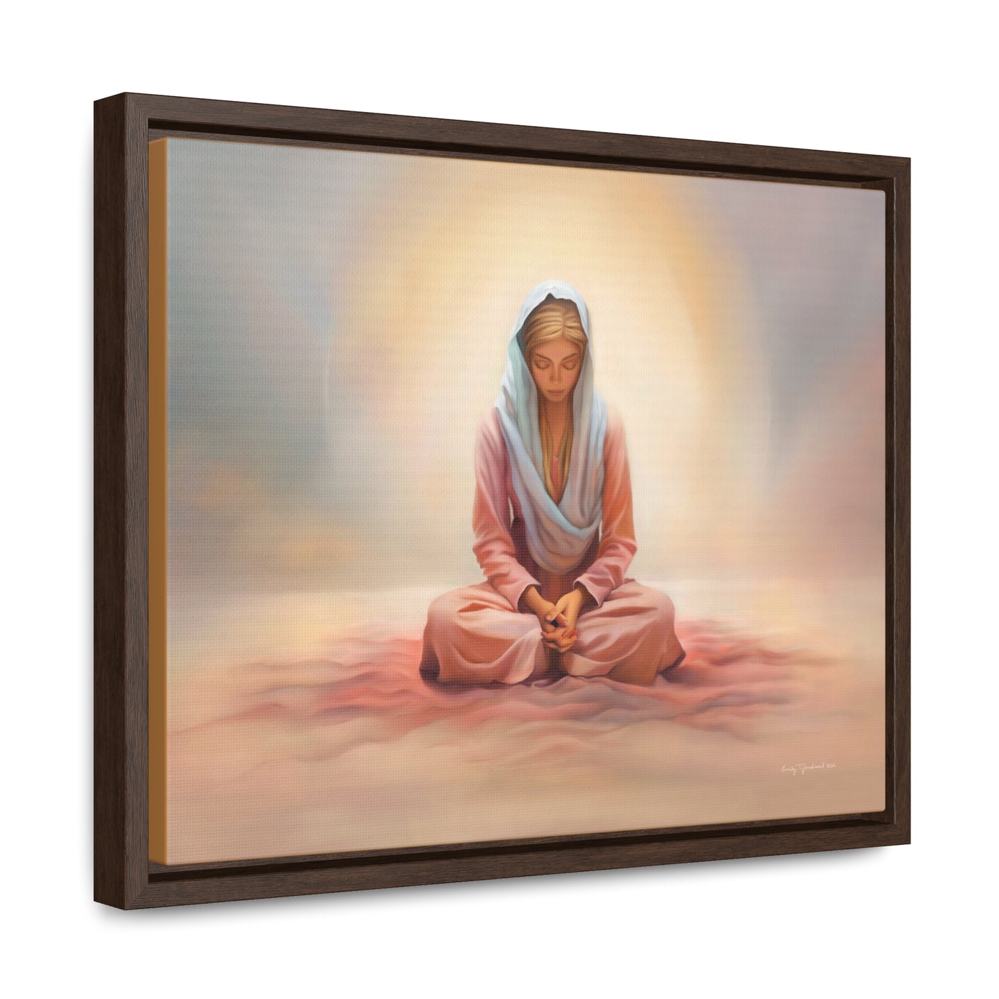 Stillness, Blonde, Fine Art Canvas Print, Beautiful Spiritual Artwork, Gift for Her, Female Discipleship