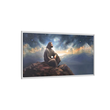 Jesus with The Stars, Canvas Print Art Framed, Jesus Christ Handmade Artwork, Deep Meditative Christian Gift