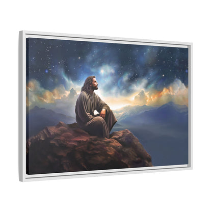 Jesus With The Stars, Framed Fine Art Canvas Print of Handmade Art, many sizes, Christian Art, Christian Gifts