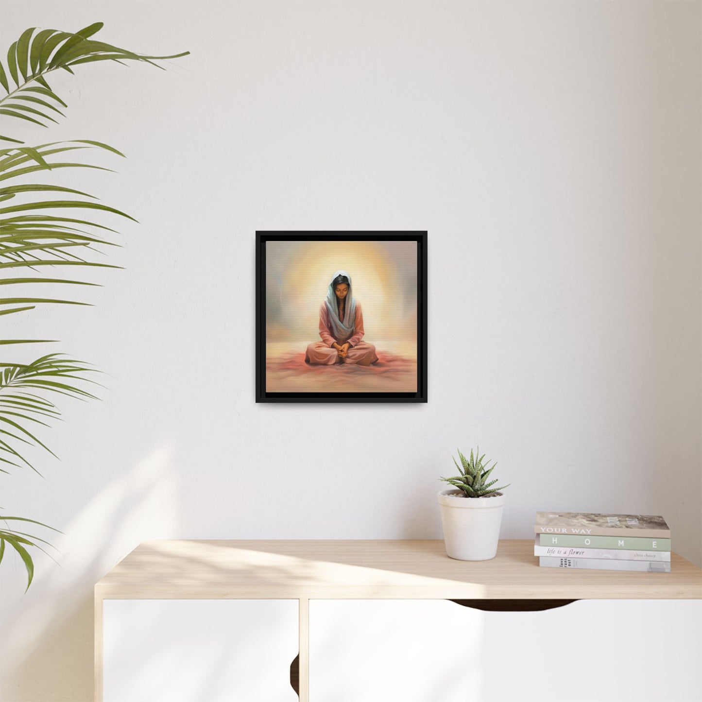 Stillness Canvas Print Artwork, Framed Wall Decor, Female Discipleship, Serene Stillness Painting, Multi-color Matte Picture