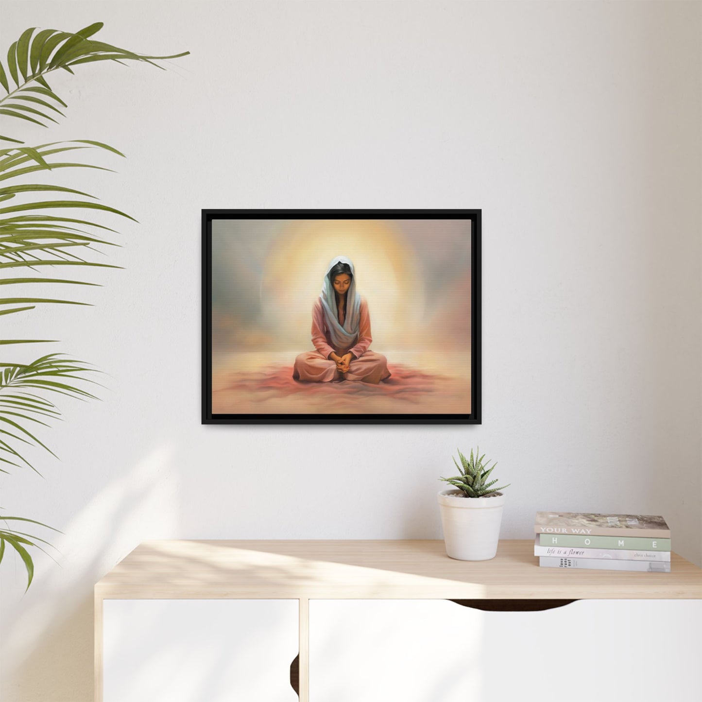 Stillness Canvas Print Artwork, Framed Wall Decor, Female Discipleship, Serene Stillness Painting, Multi-color Matte Picture