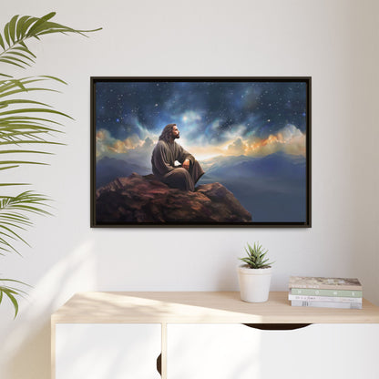 Jesus With The Stars, Framed Fine Art Canvas Print of Handmade Art, many sizes, Christian Art, Christian Gifts