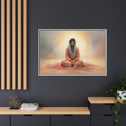 Stillness Canvas Print Artwork, Framed Wall Decor, Female Discipleship, Serene Stillness Painting, Multi-color Matte Picture