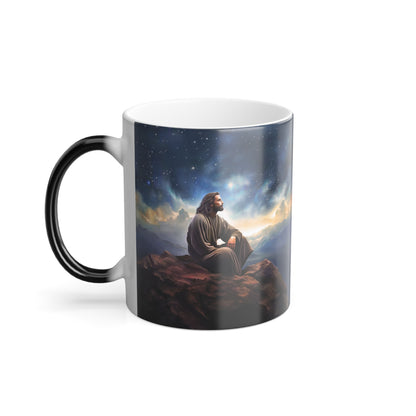 Jesus with The Stars Fun and spiritual Color Morphing Mug, Missionary Gift, Christmas Gift, Jesus Cup, Jesus Gift, Christian gift, 11oz