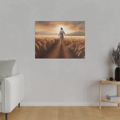 Called To Serve, Fine Art Canvas Print, Missionary Gift, many sizes, Jesus Christ walking through a wheat field, Christian Art