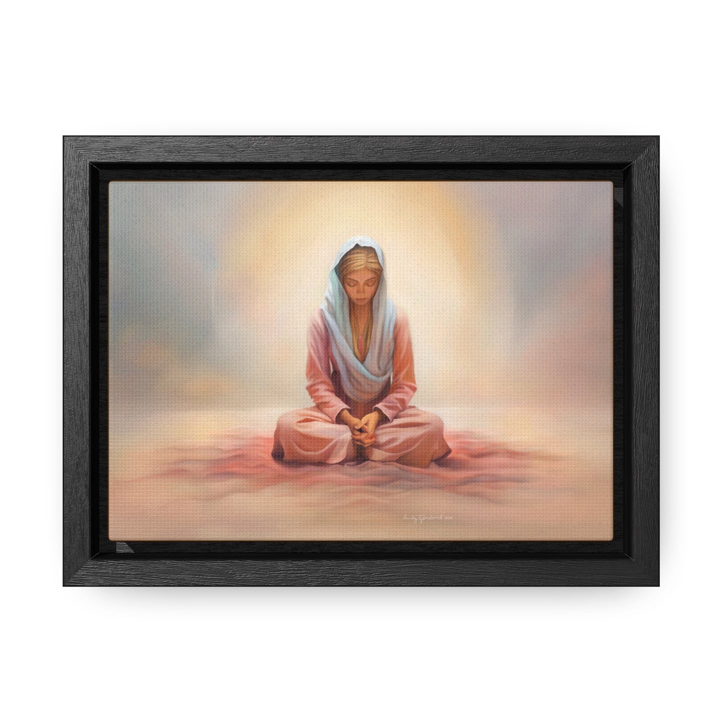 Stillness, Blonde, Fine Art Canvas Print, Beautiful Spiritual Artwork, Gift for Her, Female Discipleship