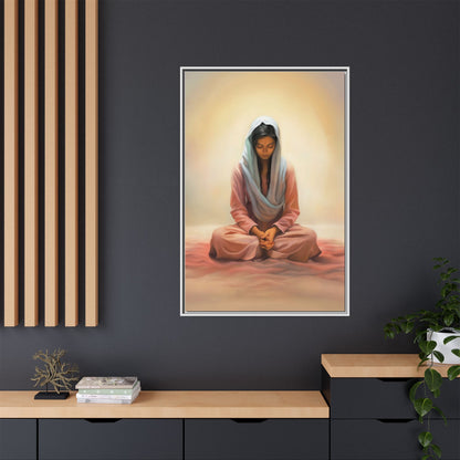 Stillness Canvas Print Artwork, Framed Wall Decor, Female Discipleship, Serene Stillness Painting, Multi-color Matte Picture
