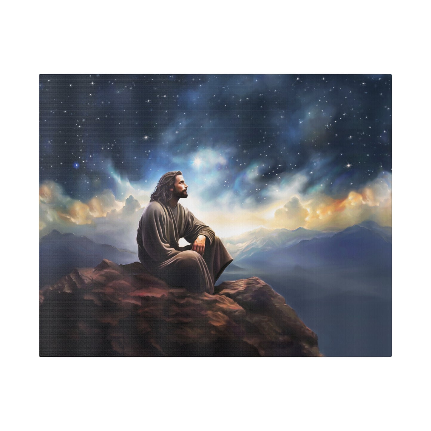 Jesus With The Stars, Fine Art Canvas Print, many sizes, Canvas, Christian Gift, Christian art