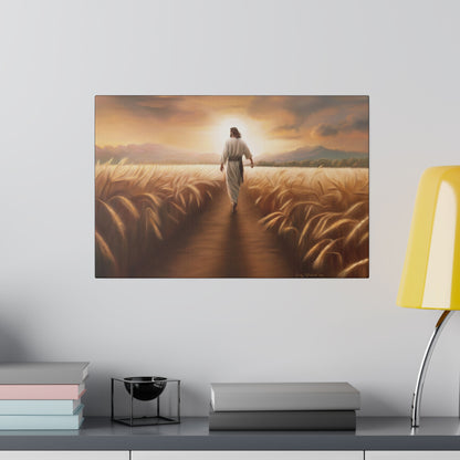 Called To Serve, Fine Art Canvas Print, Missionary Gift, many sizes, Jesus Christ walking through a wheat field, Christian Art