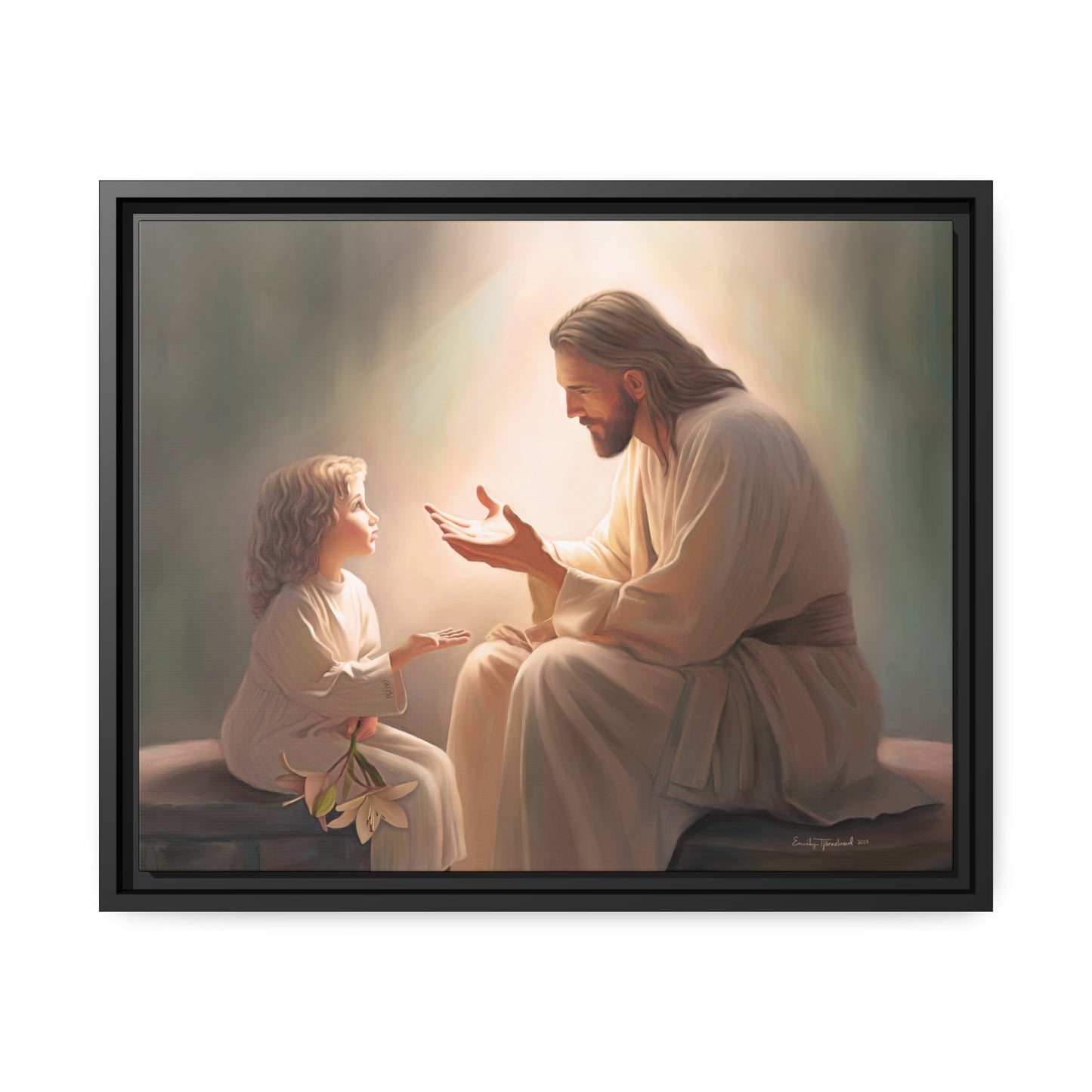 You Are The Light Fine Art Canvas Print, Picture of Jesus, Christian Gift, Christian Art, Jesus Christ Art with Child