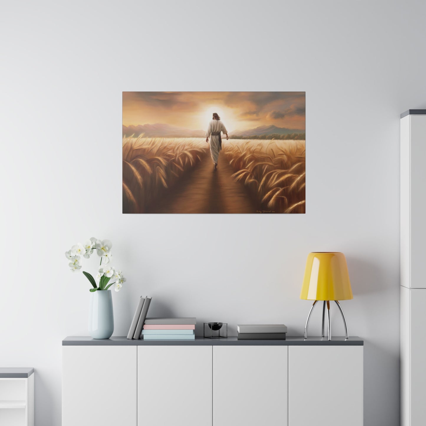 Called To Serve, Fine Art Canvas Print, Missionary Gift, many sizes, Jesus Christ walking through a wheat field, Christian Art