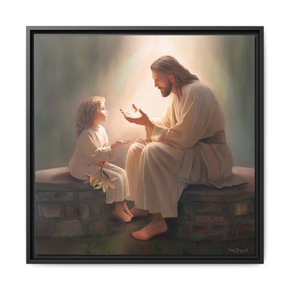 You Are The Light Fine Art Canvas Print, Framed, Picture of Jesus, Christian Gift, Christian Art, Jesus Christ Art with Child, Framed
