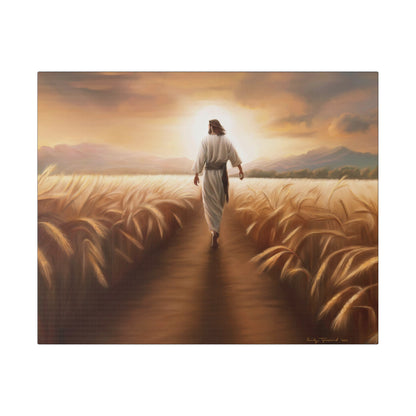 Called To Serve, Fine Art Canvas Print, Missionary Gift, many sizes, Jesus Christ walking through a wheat field, Christian Art