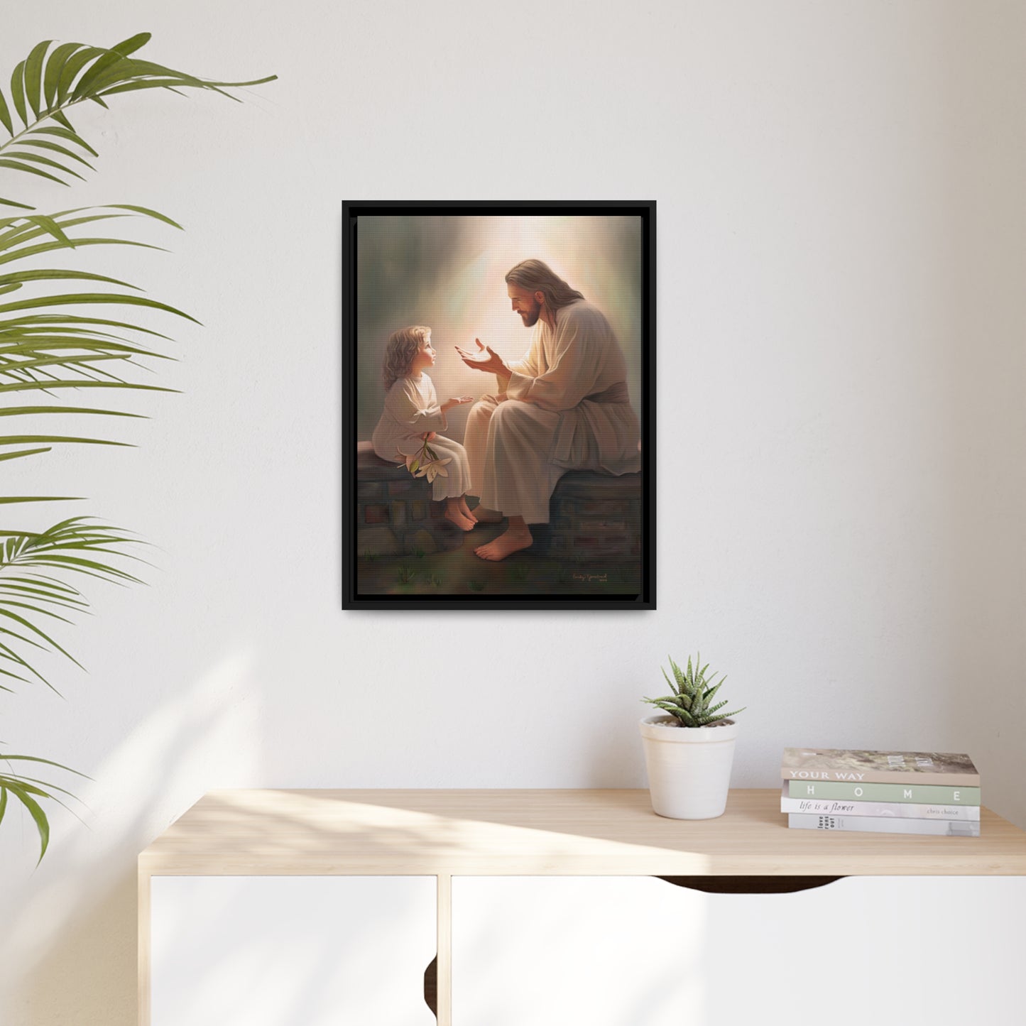 You Are The Light Fine Art Canvas Print, Picture of Jesus, Christian Gift, Christian Art, Jesus Christ Art with Child