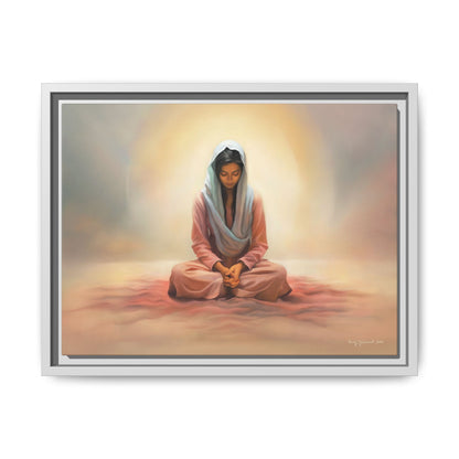 Stillness Christian Matte Canvas Print Artwork Framed, Female Discipleship Meditation Art, Stillness Artwork, Stillness Artwork, Framed (Multi-color)