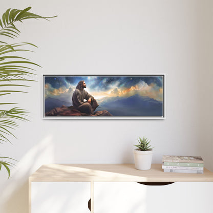 Jesus With The Stars, Framed Fine Art Canvas Print of Handmade Art, many sizes, Christian Art, Christian Gifts