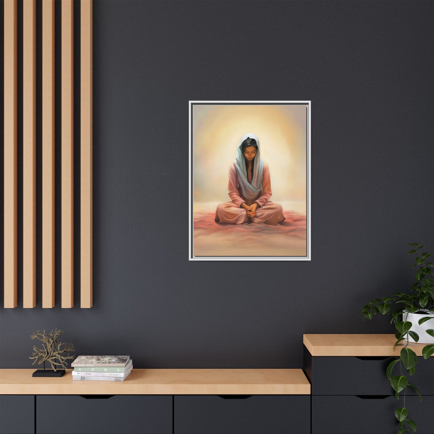 Stillness Canvas Print Artwork, Framed Wall Decor, Female Discipleship, Serene Stillness Painting, Multi-color Matte Picture