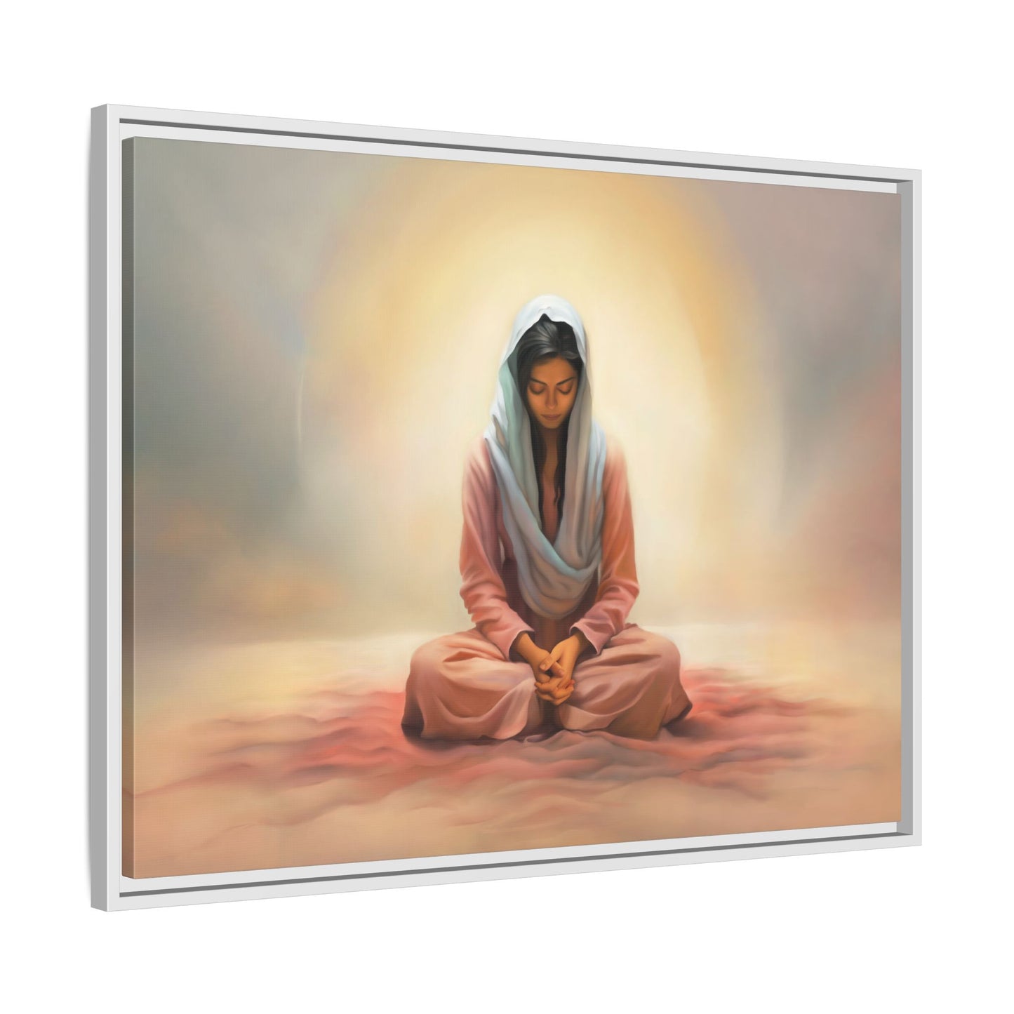 Stillness Canvas Print Artwork, Framed Wall Decor, Female Discipleship, Serene Stillness Painting, Multi-color Matte Picture