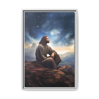 Jesus With The Stars, Framed Fine Art Canvas Print of Handmade Art, many sizes, Christian Art, Christian Gifts