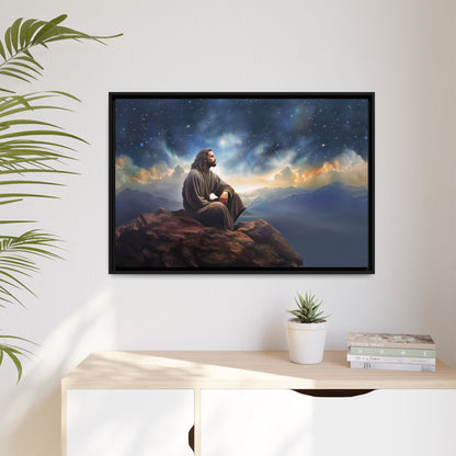 Jesus With The Stars, Framed Fine Art Canvas Print of Handmade Art, many sizes, Christian Art, Christian Gifts