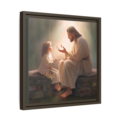 You Are The Light Fine Art Canvas Print, Framed, Picture of Jesus, Christian Gift, Christian Art, Jesus Christ Art with Child, Framed
