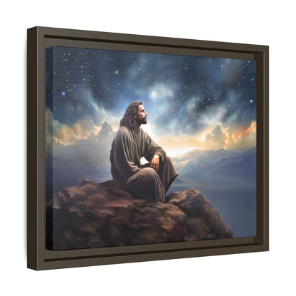 Jesus with The Stars, Canvas Print Art Framed, Jesus Christ Handmade Artwork, Deep Meditative Christian Gift