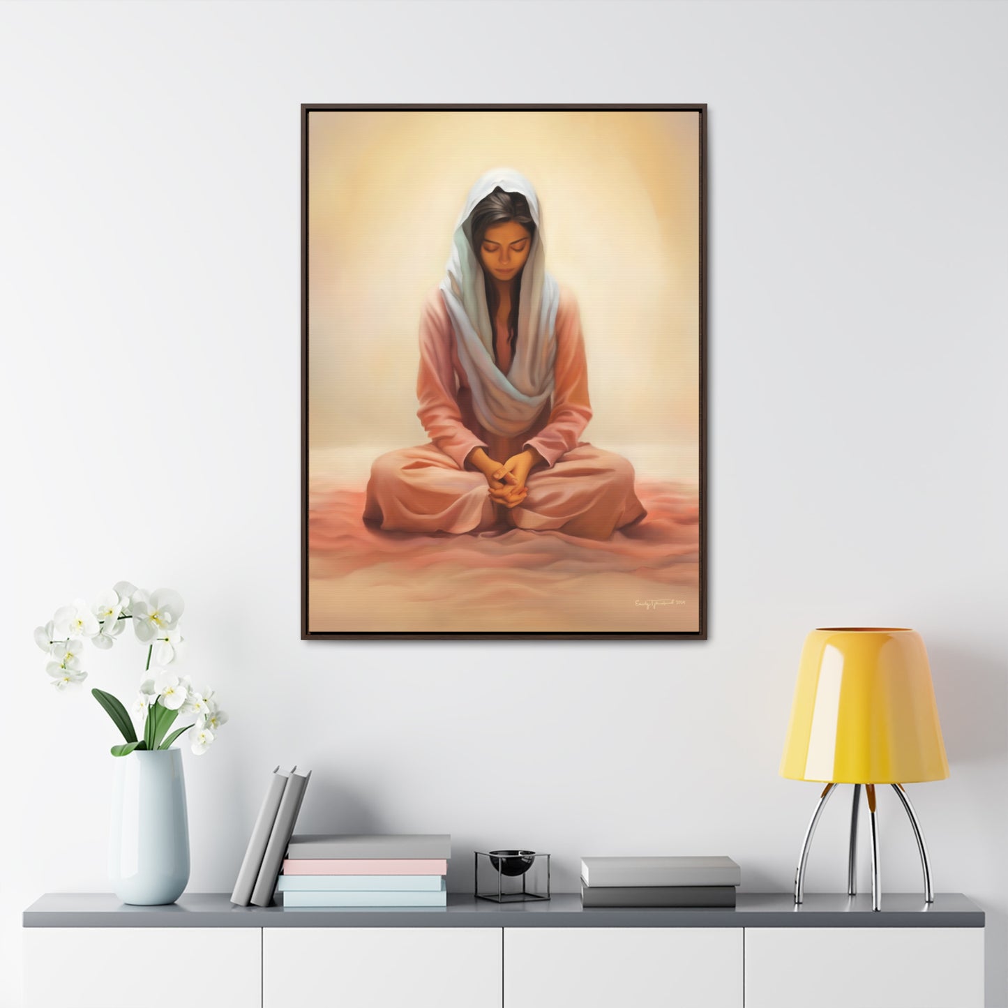 Stillness Speaks, Female Discipleship, Fine Art Canvas Print, Gift for Her, Spiritual Artwork, Stillness, Beauty for your wall