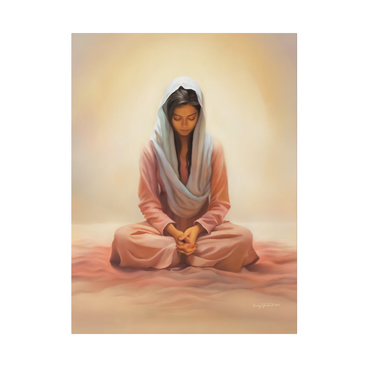 Stillness Fine Art Canvas Print, Spiritual Art, Gift for Her, Christian Artwork, Home Gift, Religious Artwork, Female Discipleship