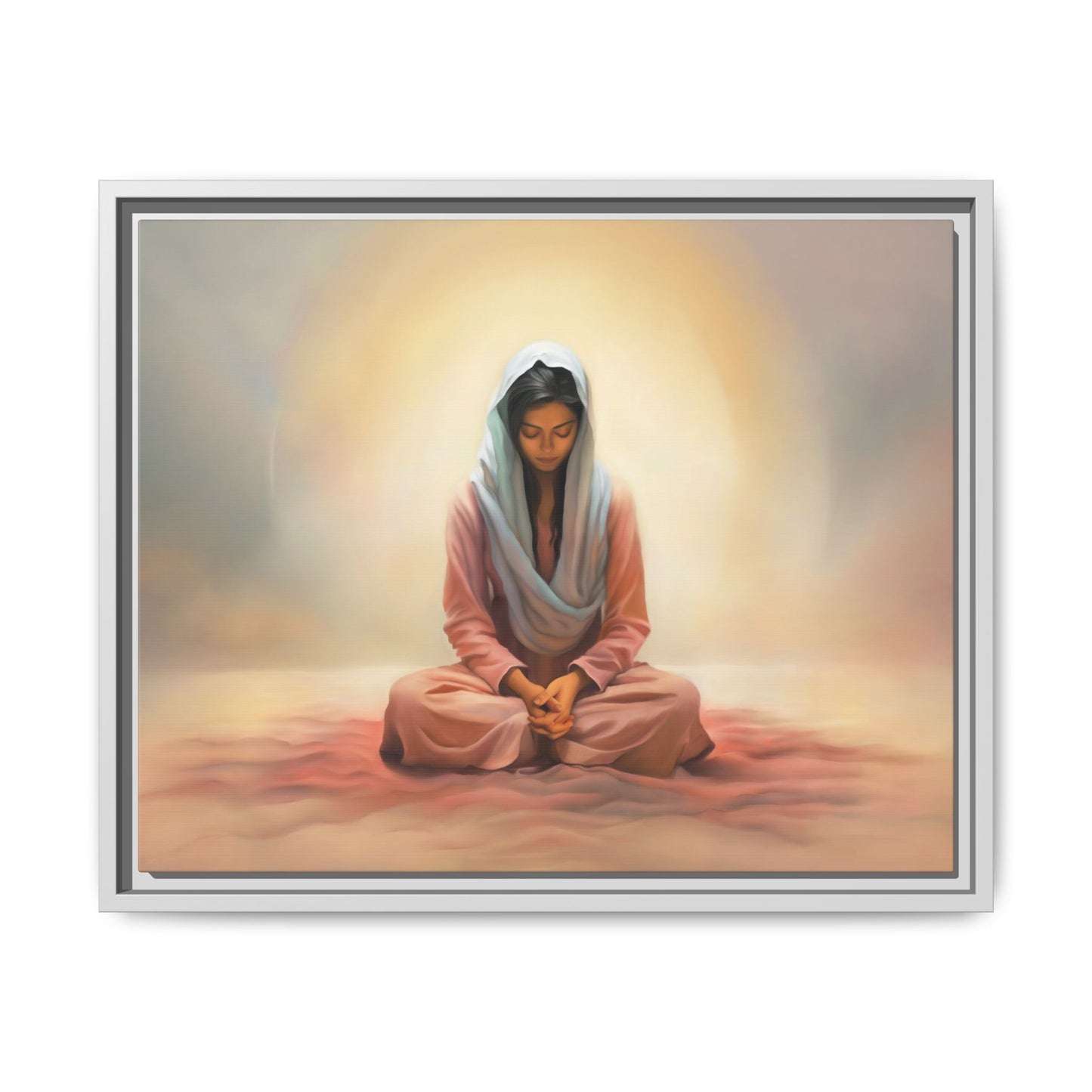 Stillness Canvas Print Artwork, Framed Wall Decor, Female Discipleship, Serene Stillness Painting, Multi-color Matte Picture