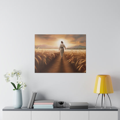 Called To Serve, Fine Art Canvas Print, Missionary Gift, many sizes, Jesus Christ walking through a wheat field, Christian Art