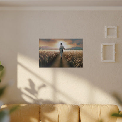 Called To Serve, Fine Art Canvas Print, Missionary Gift, many sizes, Jesus Christ walking through a wheat field, Christian Art