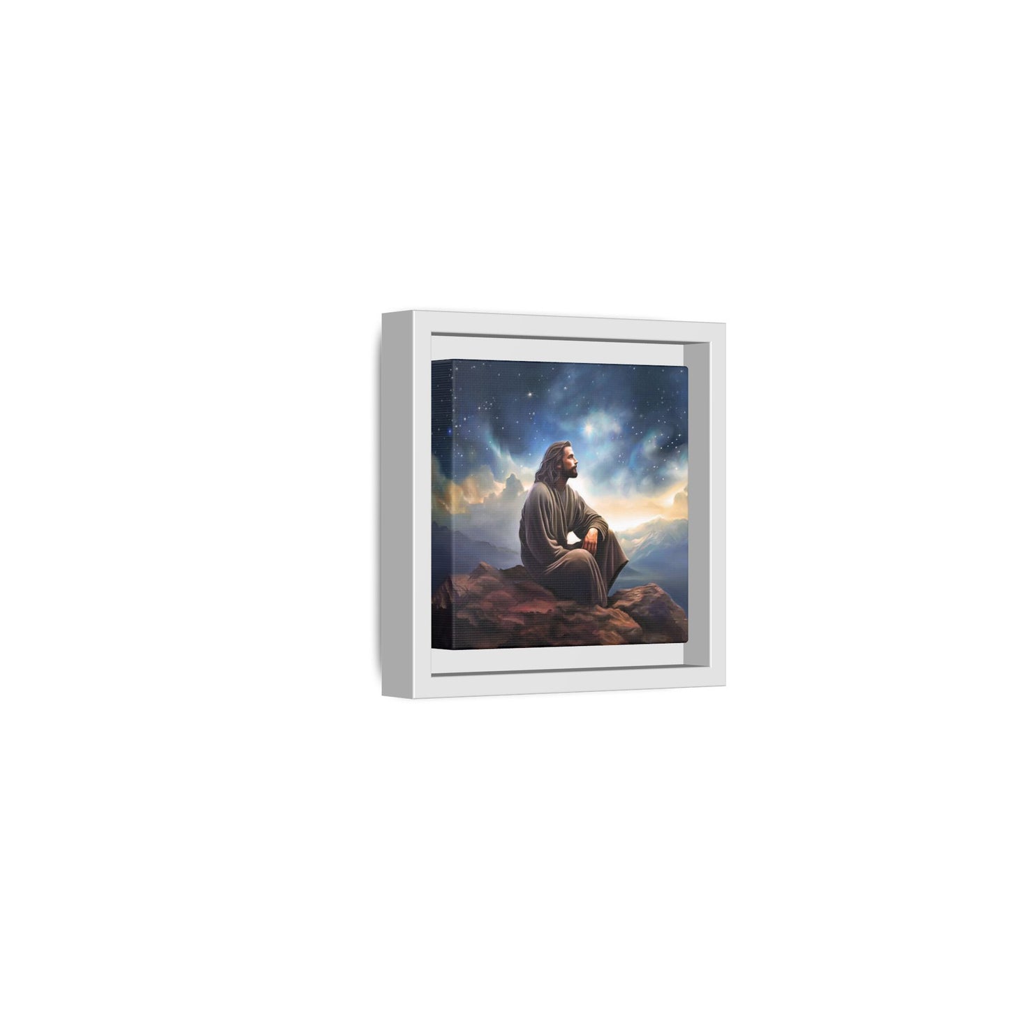 Jesus With The Stars, Framed Fine Art Canvas Print of Handmade Art, many sizes, Christian Art, Christian Gifts