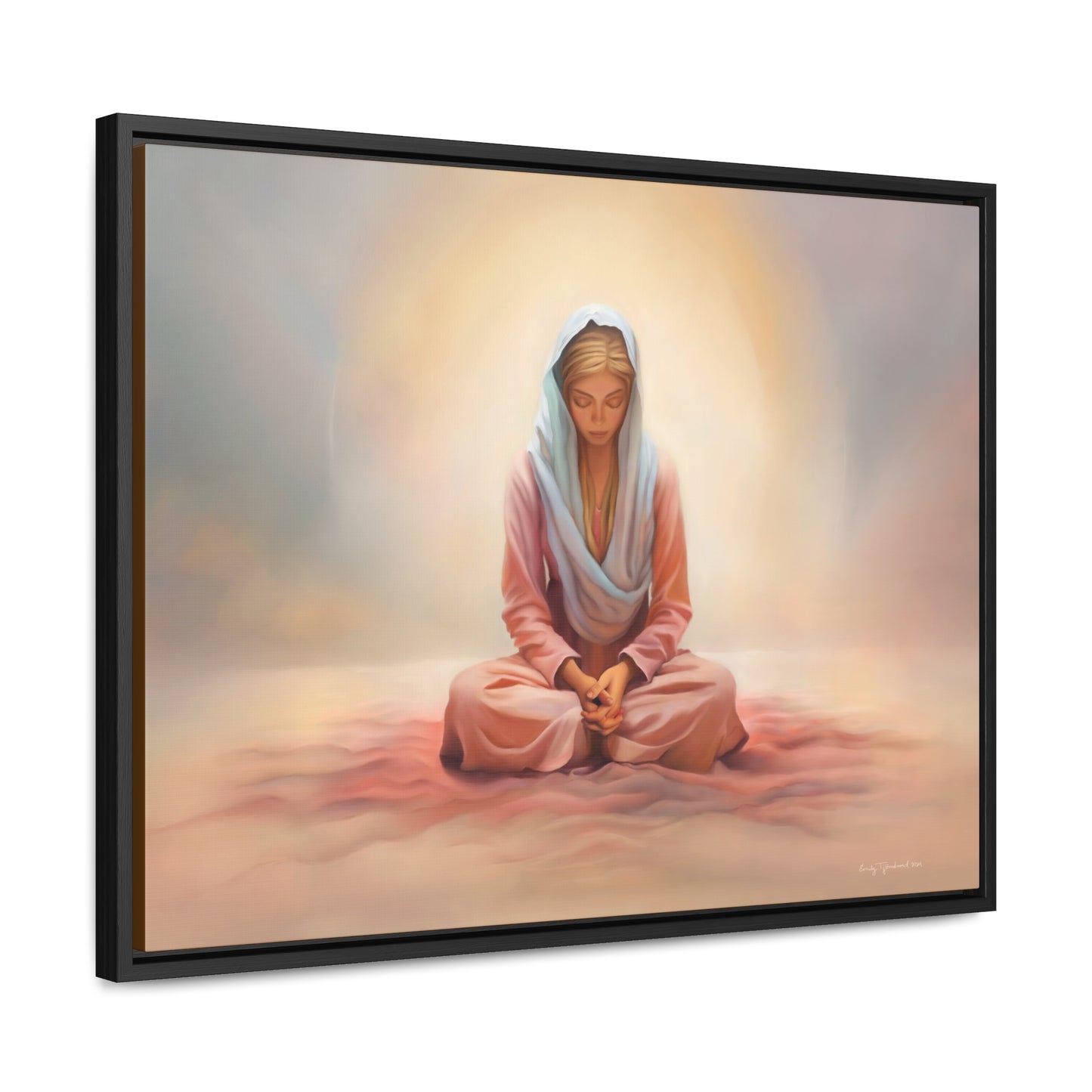 Stillness, Blonde, Fine Art Canvas Print, Beautiful Spiritual Artwork, Gift for Her, Female Discipleship