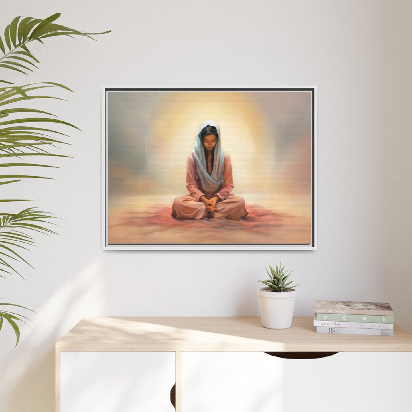 Stillness Canvas Print Artwork, Framed Wall Decor, Female Discipleship, Serene Stillness Painting, Multi-color Matte Picture