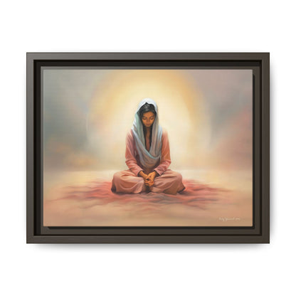 Stillness Christian Matte Canvas Print Artwork Framed, Female Discipleship Meditation Art, Stillness Artwork, Stillness Artwork, Framed (Multi-color)