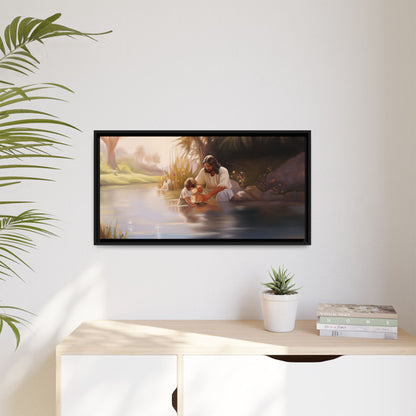 We Are His Children, Jesus Art Handmade art, Jesus Framed Artwork, Missionary Art, Canvas Print Wall Art Framed, Christian Art, Scenic and Landscape art