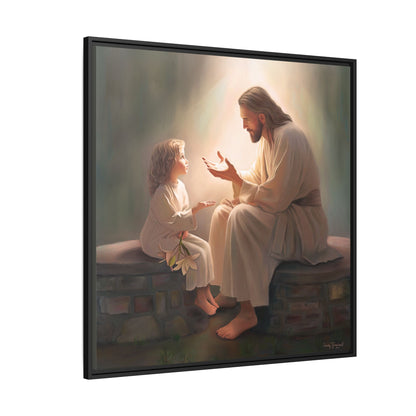 You Are The Light Fine Art Canvas Print, Framed, Picture of Jesus, Christian Gift, Christian Art, Jesus Christ Art with Child, Framed